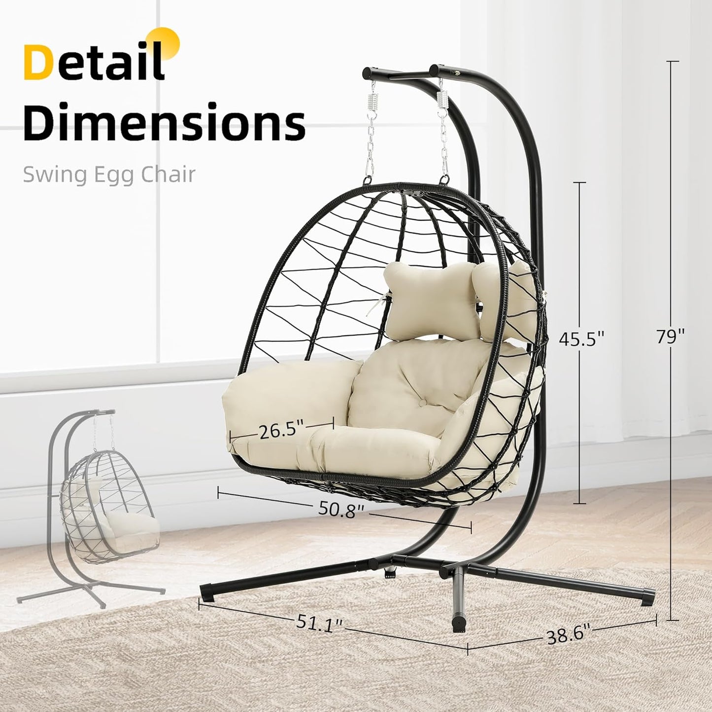 💕 Outdoor Hanging Loveseat – Space-Saving & Stylish